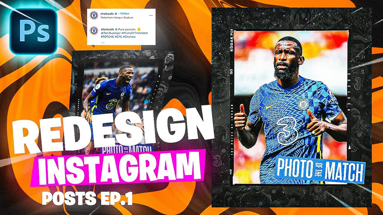 How to Make A RUDIGER Football Poster! (Instagram Re - Design EP1)