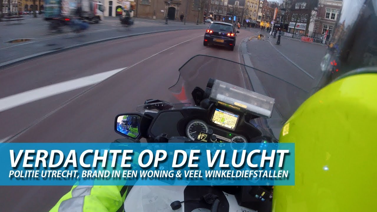 Verdachte op de vlucht. Brand in een woning. Winkeldiefstallen. Politie Utrecht