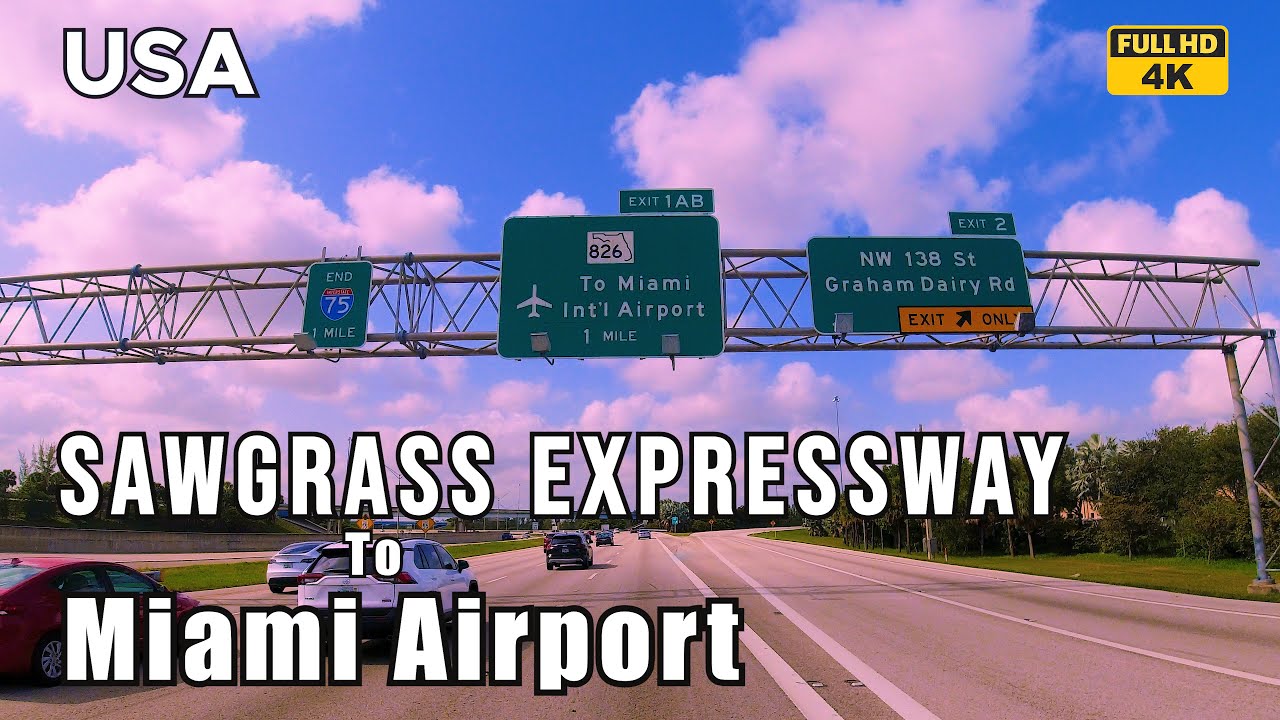 Driving from Sawgrass Expressway to Miami Airport | JMSJoyride | 4K