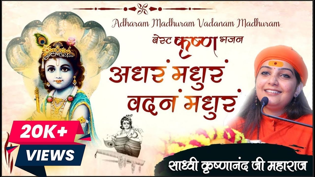 अधरम मधुरम वदनम मधुरम ||  साध्वी कृष्णानंद जी महाराज  ||
