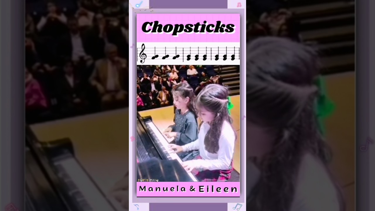 ♪♡Chopsticks Piano Duet Brothers by Manuela & Eileen Ortegón /Palitos Chinos Piano Duo & partitura