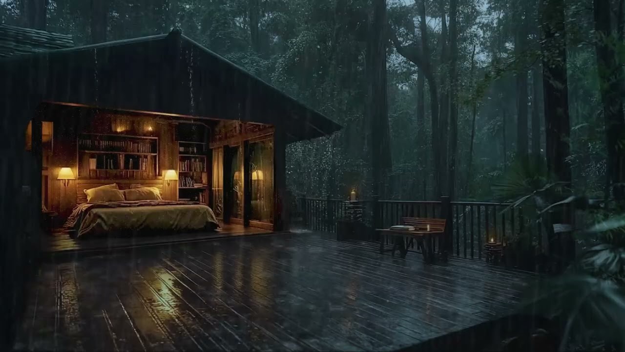 Dark Forest Rain Ambience 🌧 Peaceful Night Sounds to Help You Relax, Sleep Deeply and Unwind