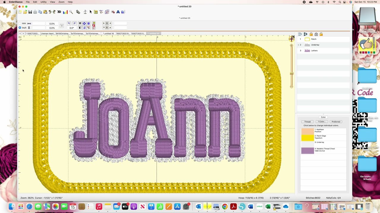 Patch Embroidery. Beginner Embrilliance Software Essentials, Enthusiast, Merrowly. Patch Artist.