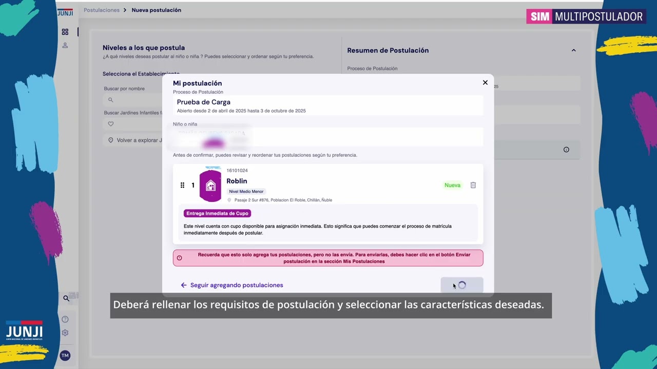 PASO 5 SIM MULTIPOSTULADOR: Asignación Inmediata