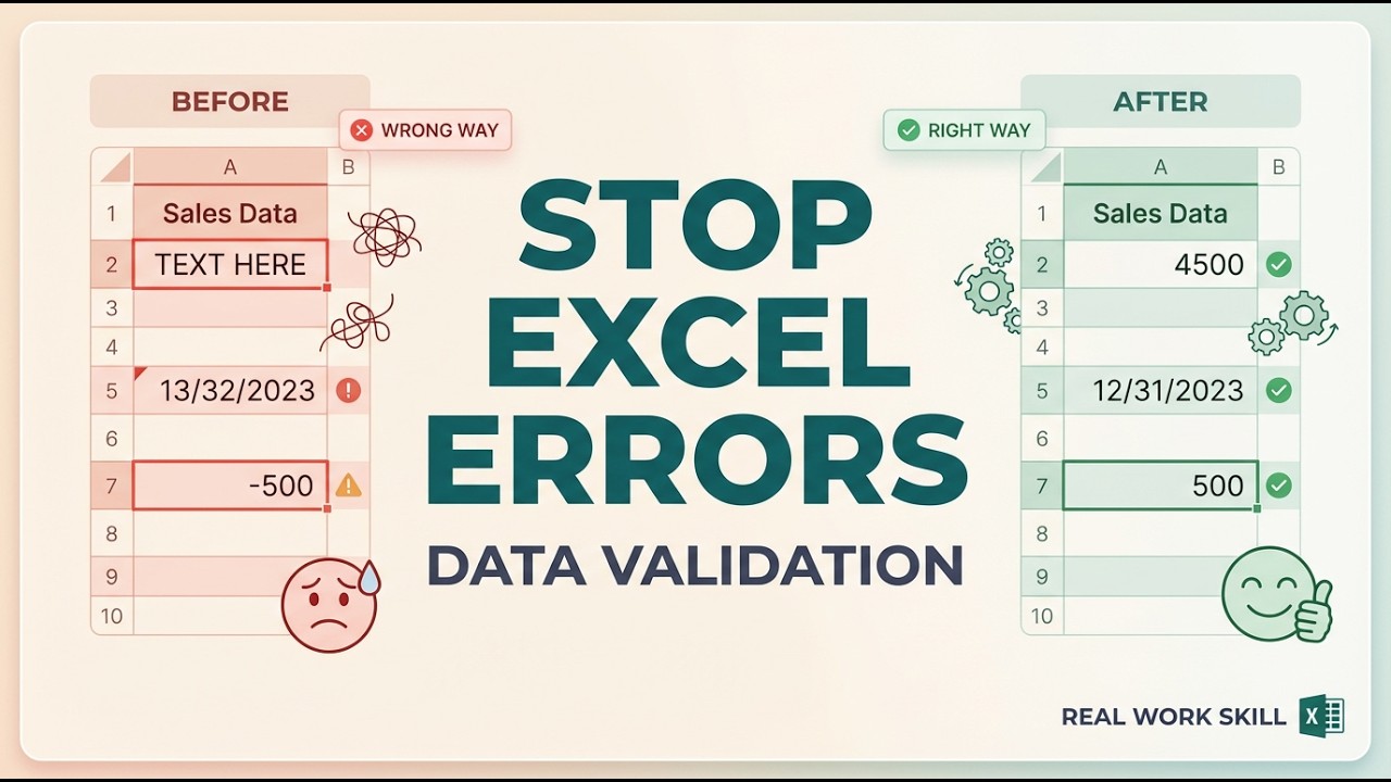 STOP EXCEL DATA ENTRY MISTAKES | Data Validation Explained Simply