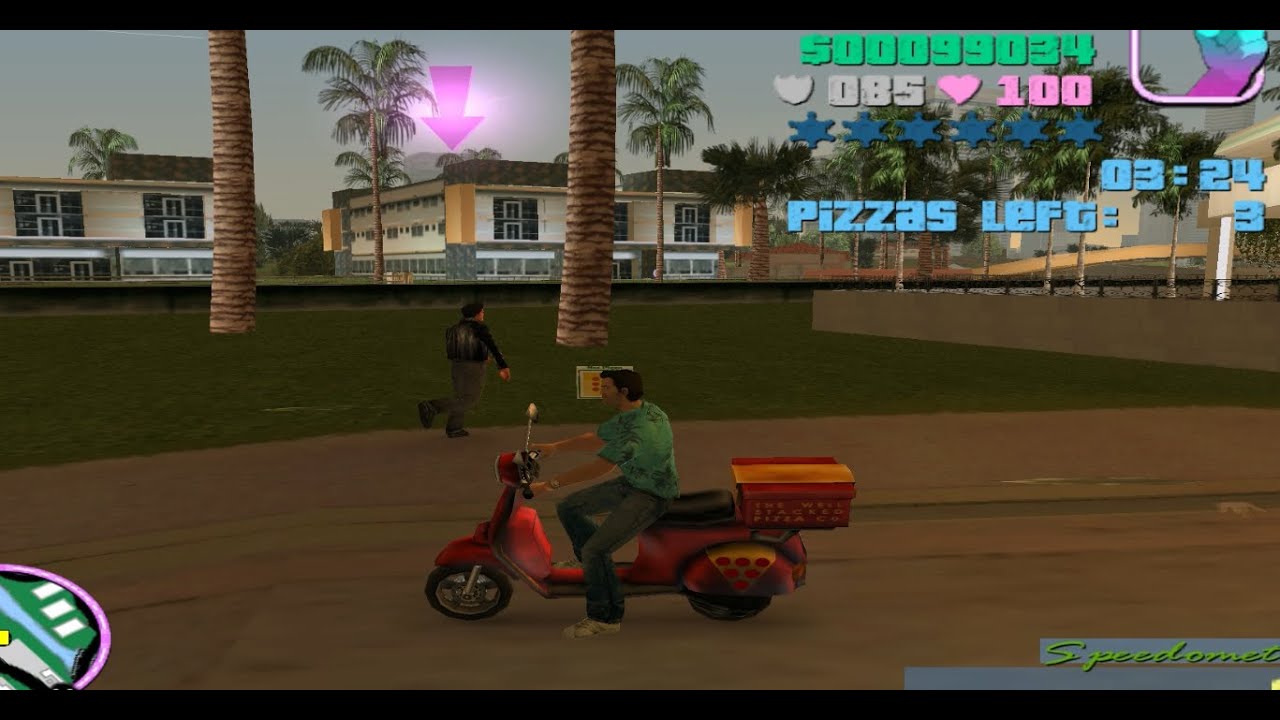 Pizza delivery mission in GTA Vice City