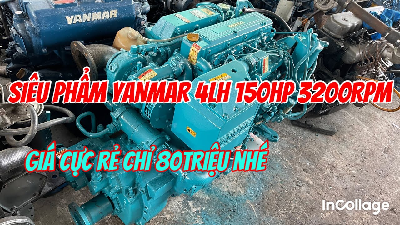 (ĐÃ Bán)Động Cơ Thuỷ Yanmar 4LH 150hp 3200rpm Turbo Sương Hàng Cực Vip 0923,5555,97 Tâm|Tâm Vlog