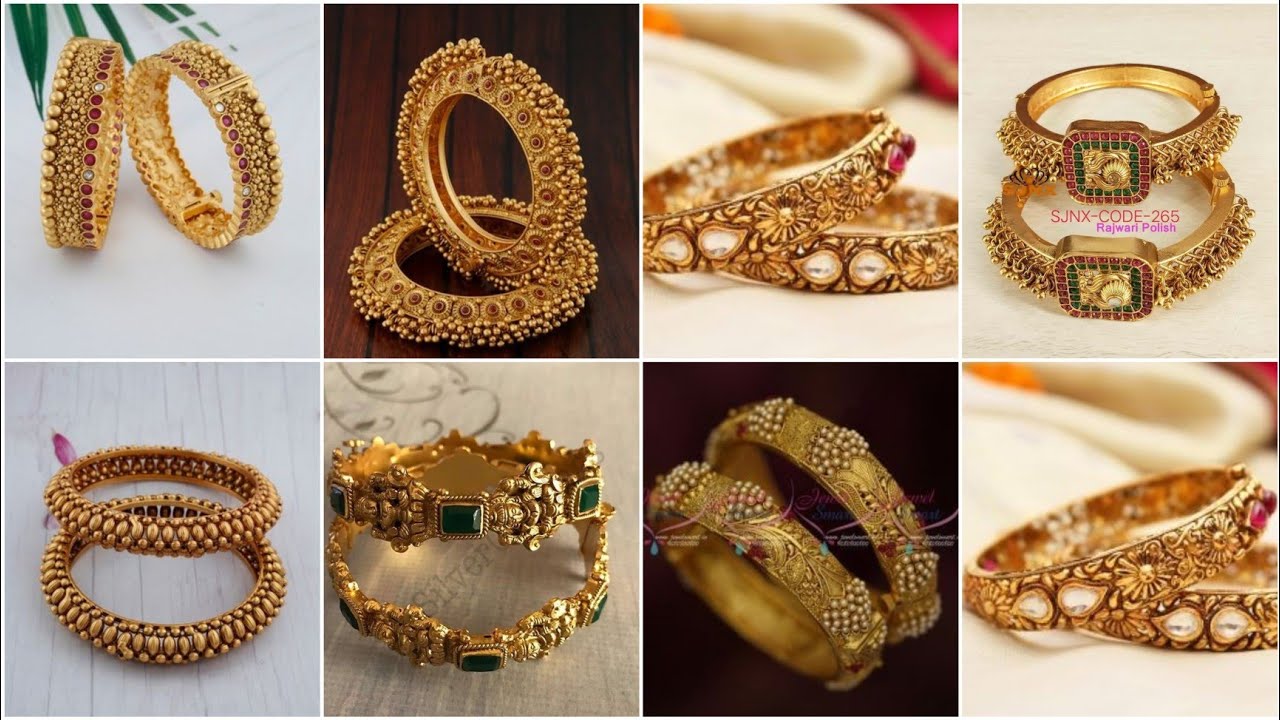 Antique look gold bangles design|| Latest traditional gold bangle designs-Crazy about Fashion.