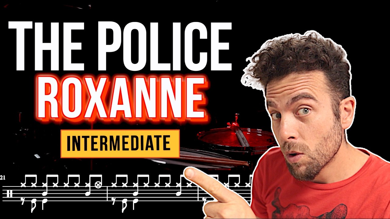 The Police - Roxanne - Drum Cover (with scrolling drum score)