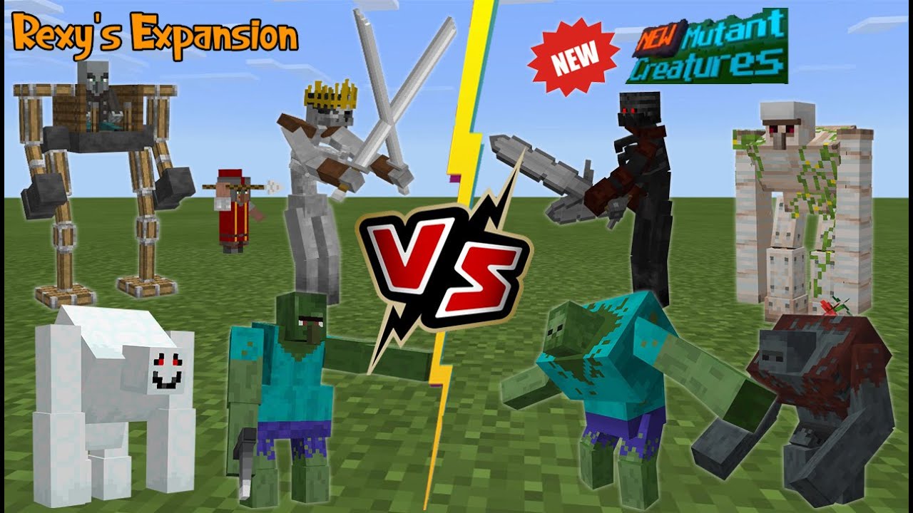 NEW Minecraft Mutant Creatures Add-on VS Rexy's Expansion [Minecraft MUTANT REVENGE]
