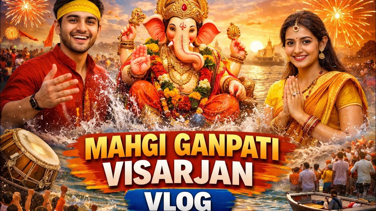 Maghi Ganpati Visarjan Vlog 🙏Dil se Bappa ko vida, aankhon me bhakti ❤️ #GanpatiReelsGanpati  #Bappa
