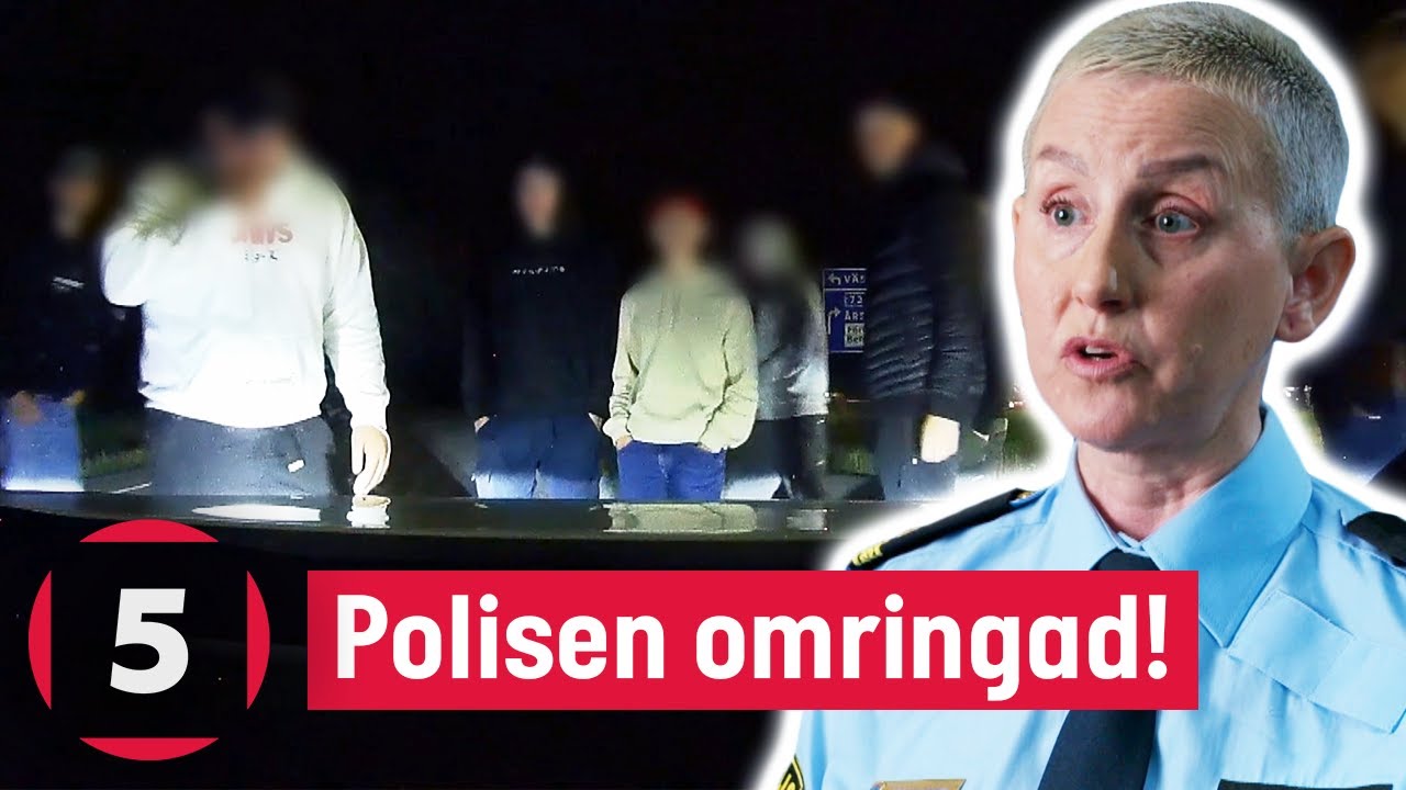 Polisen OMRINGAS vid ett illegalt streetracing-event | Fångat på polisens kamera | Kanal 5 Sverige
