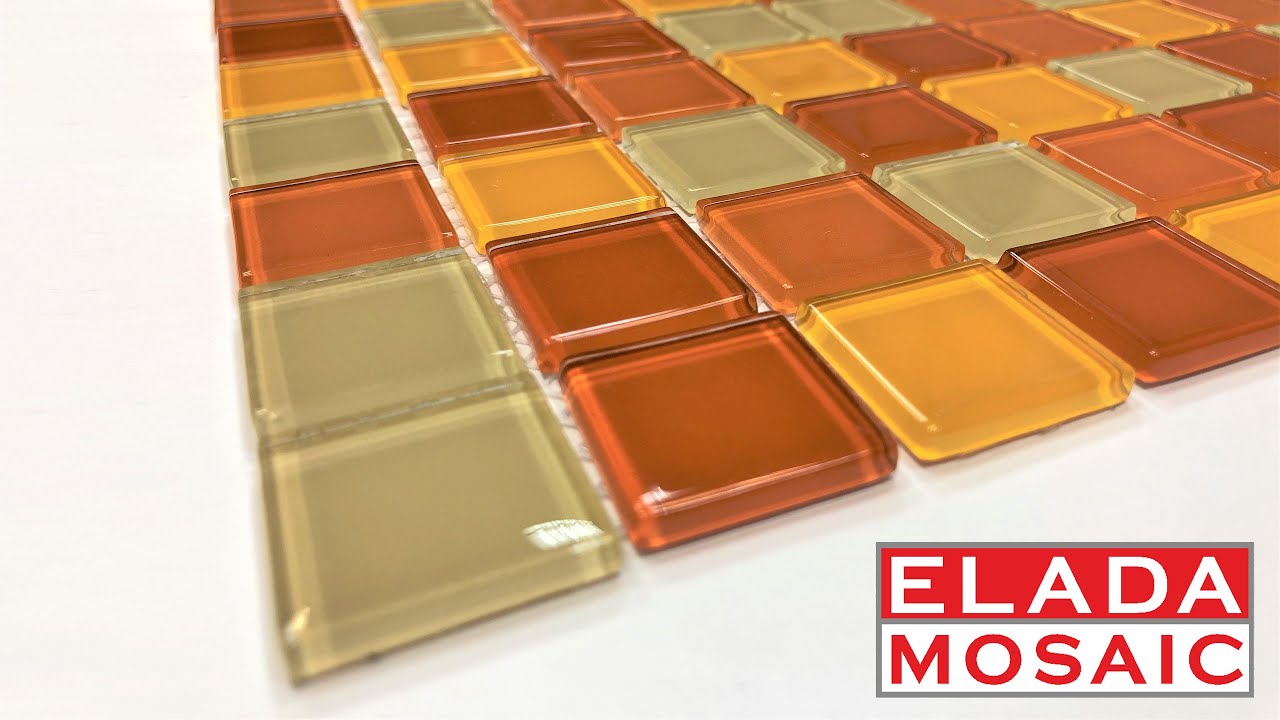 Стеклянная мозаика Elada Mosaic Crystal CB002 желто-оранжевый микс