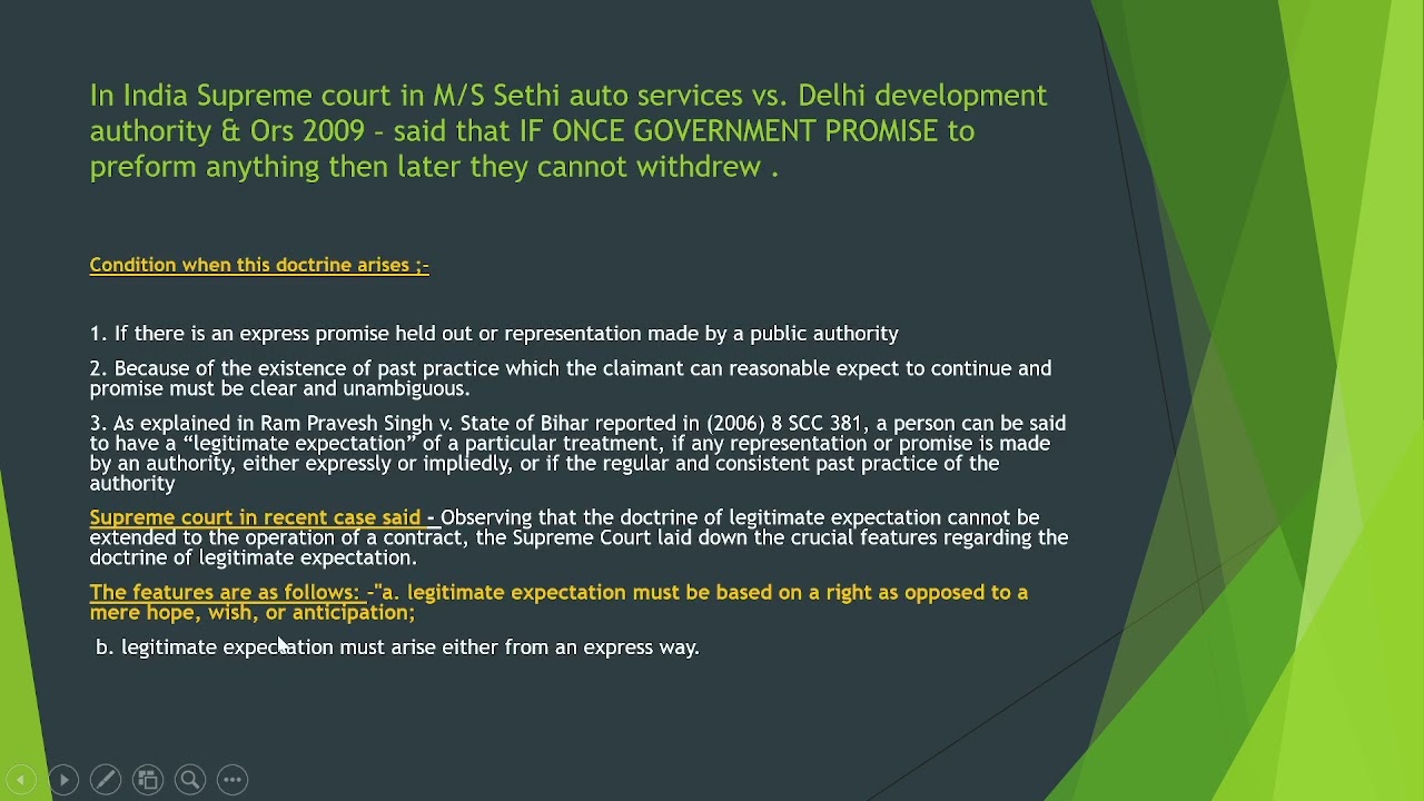 Doctrine of legitimate expectation