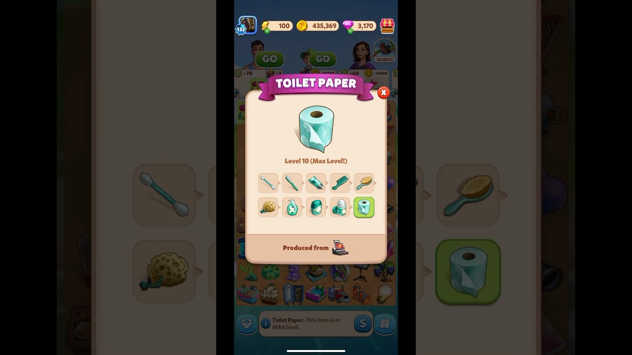 Travel Town - Toilet Paper @ Level 132 #traveltown #games #mergegames