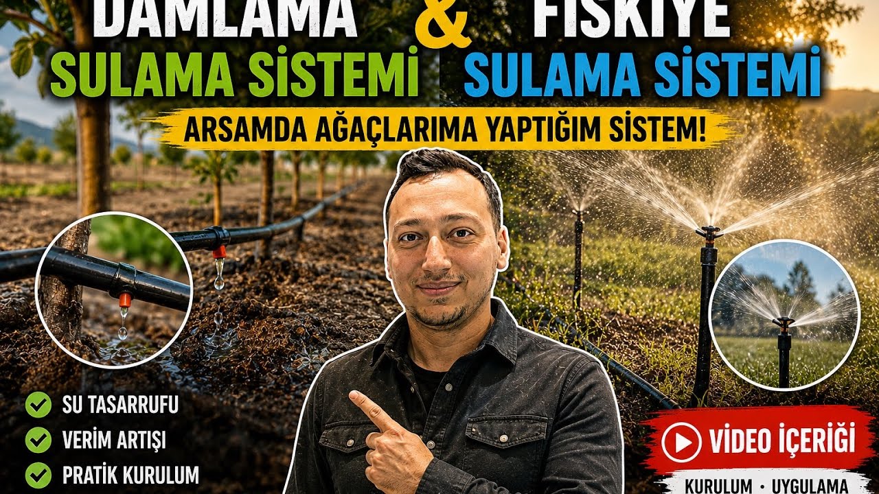 Damlama fiskiye sistemi ile sulama yöntemi, ceviz sulama yöntemleri, ağaç ve bostan sulama sistemi