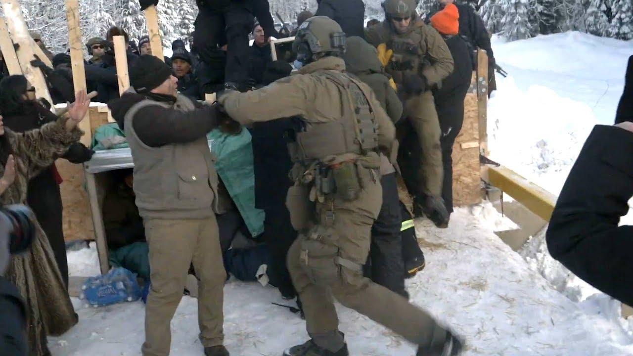 First Nations Pipeline Protest: 14 Land Protectors Arrested as Canadian Police Raid Indigenous Camp