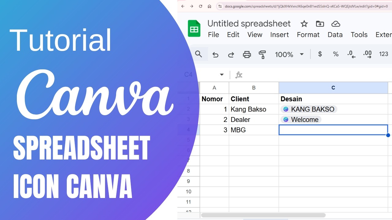 Memunculkan Icon Canva Link di Spreadsheet