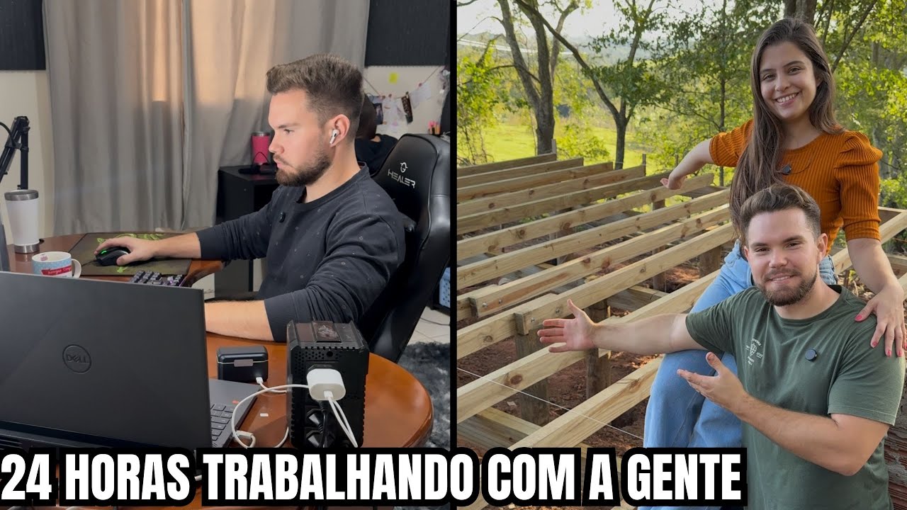 Rotina construindo nossa casa no sítio e trabalhando online