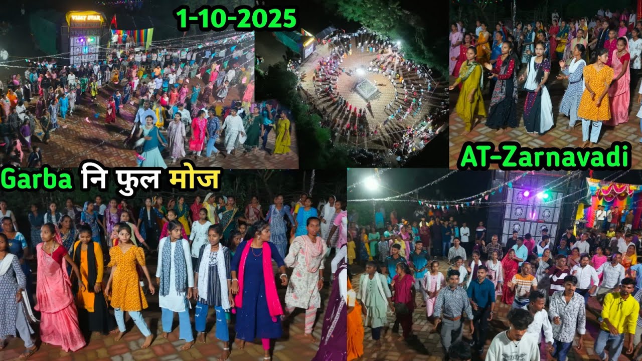 Garba नि फुल मोज 1-10-2025 AT-ZARNAVADI  Last Day Dron Suting video Vijay Star Band 
