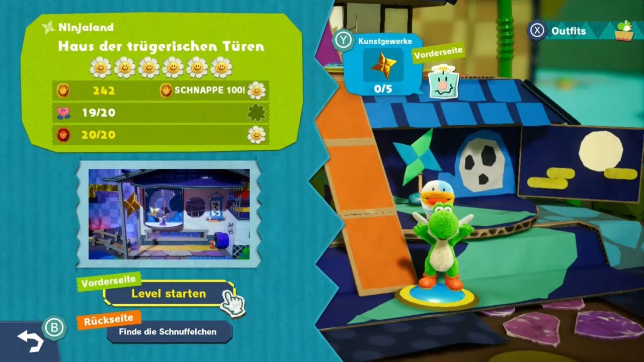 Yoshis Crafted World   Haus der trügerischen Türen   Goldener  Shuriken