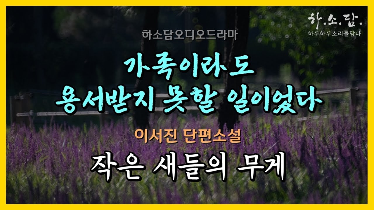 절대 해서는 안 될 일이거늘...  죽은 시누이의 아들이 내 아들이 되기까지.  [작은 새들의 무게 -이서진 소설 ] #하소담오디오드라마