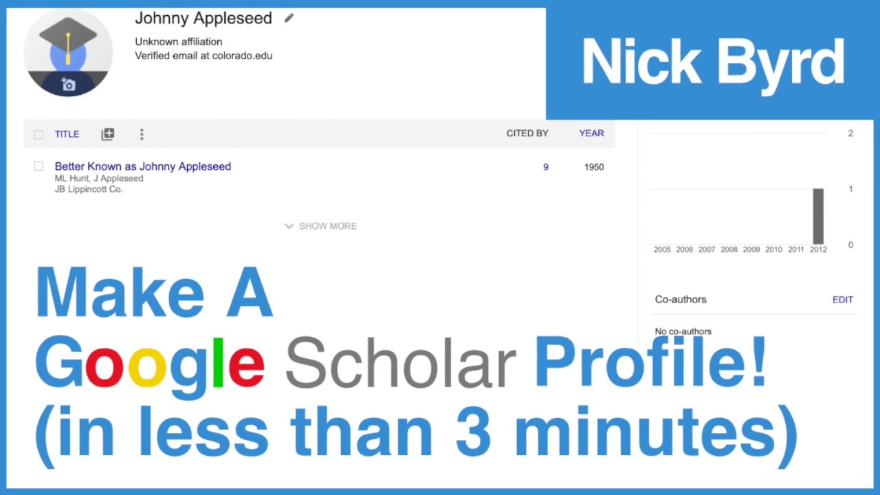 Make A Google Scholar Profile In Under 3 Minutes!