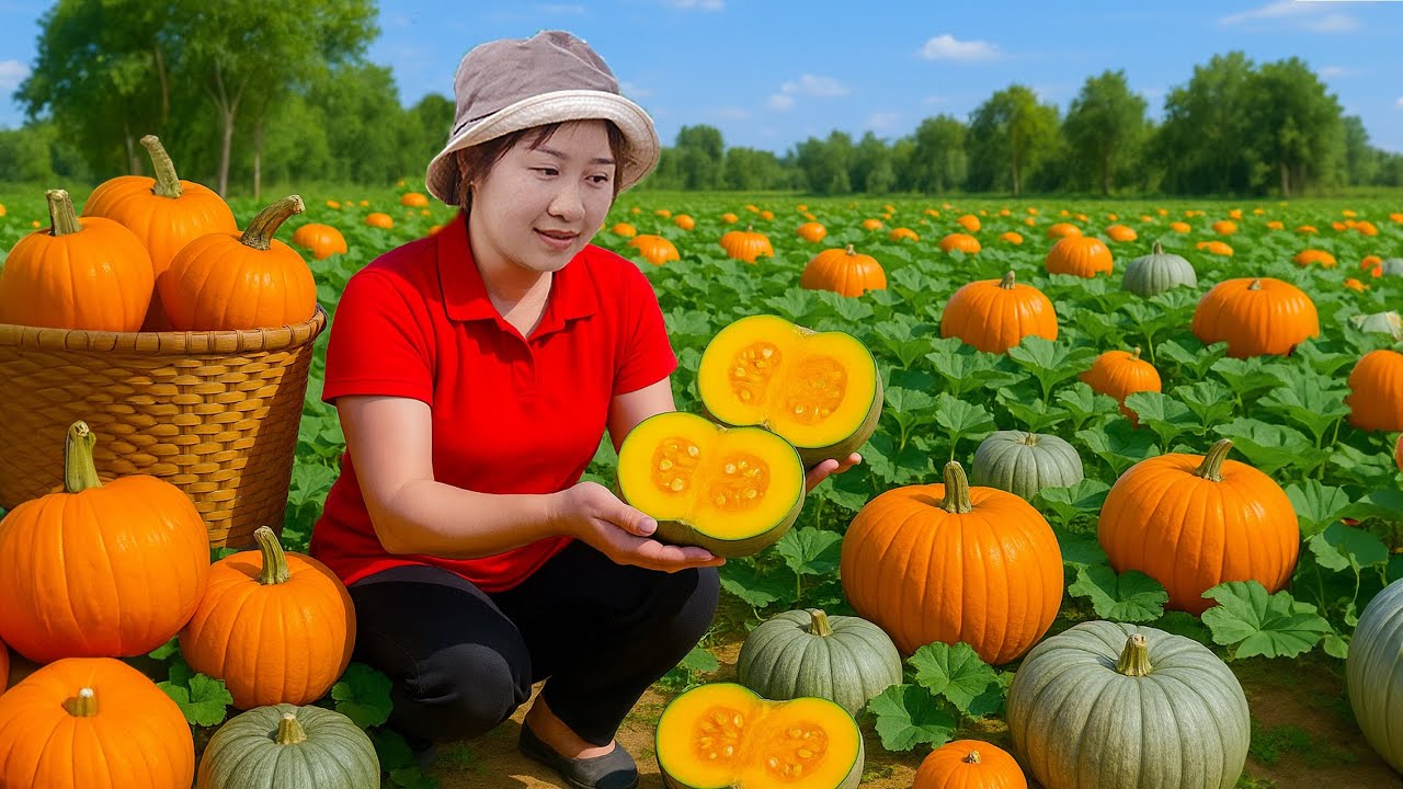 Harvesting pumpkin Go to Market Sell | stir-fried green beans with pork | Lucia Daily Life