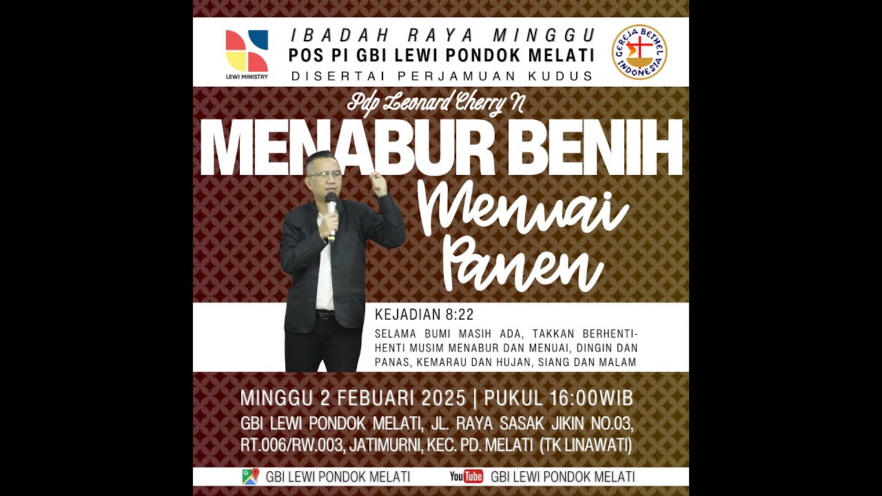Ibadah Raya GBI Lewi Pondok Melati