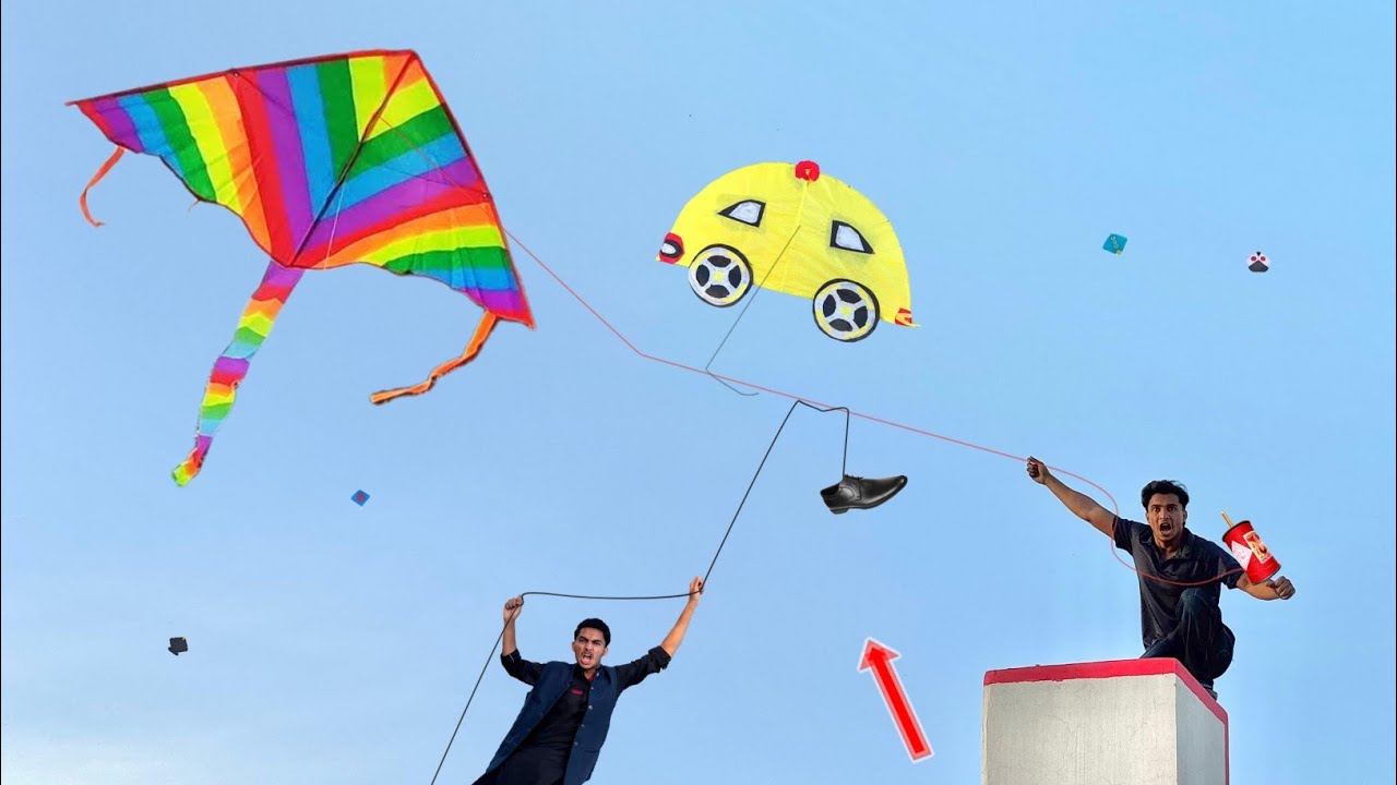 3 New Unique Kite | Sherla Kite | Car Kite | Panda Kite | Unique Kite Catch Tricks