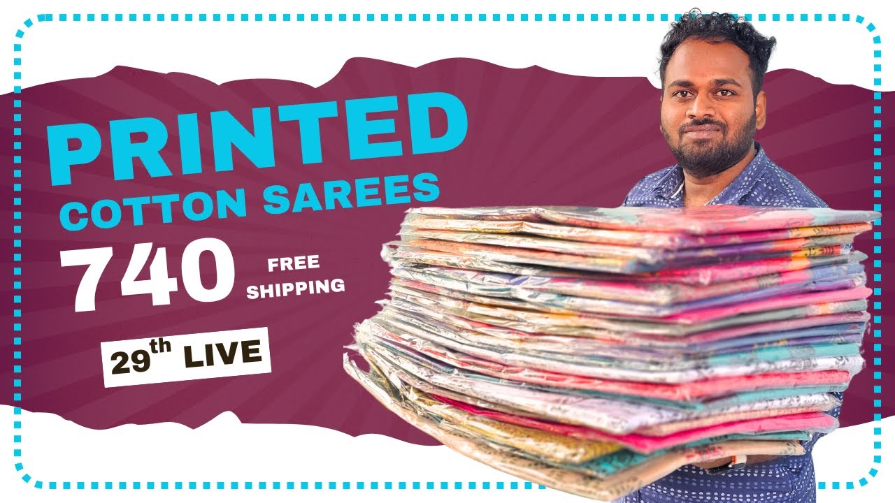 Printed Cotton Sarees 29th Live   @manahandloomsarees #live #handloomcottonsarees