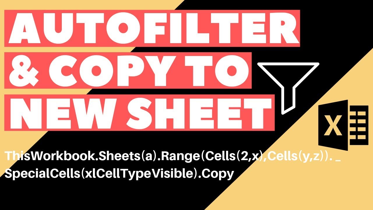 Excel VBA Macro: Autofilter And Copy to New Sheet (Step-by-Step Tutorial)