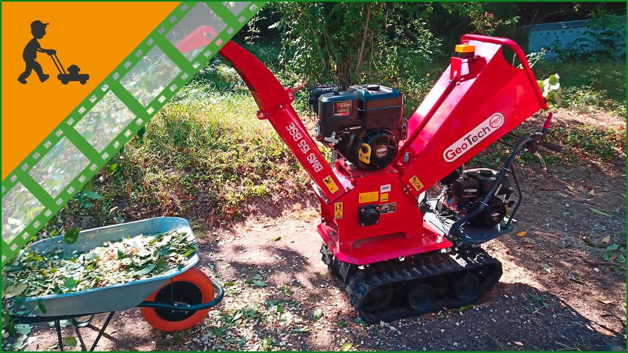 Funktionsvideo H&auml;cksler mit Raupenantrieb und Motorschubkarre GeoTech-Pro BMS155 BS B&S XR2100 Motor