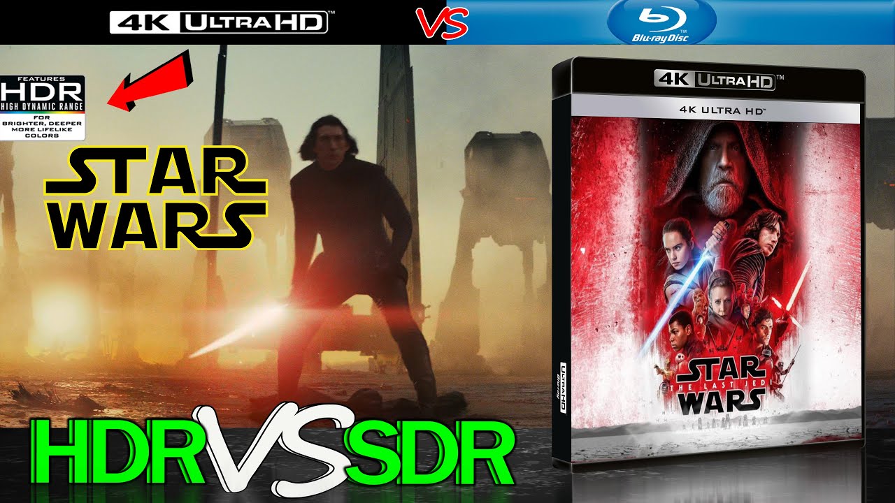 Star Wars Episode VIII The Last Jedi 2017 HDR ANALYSIS 4K Blu Ray vs 1080p BD SDR 100nits