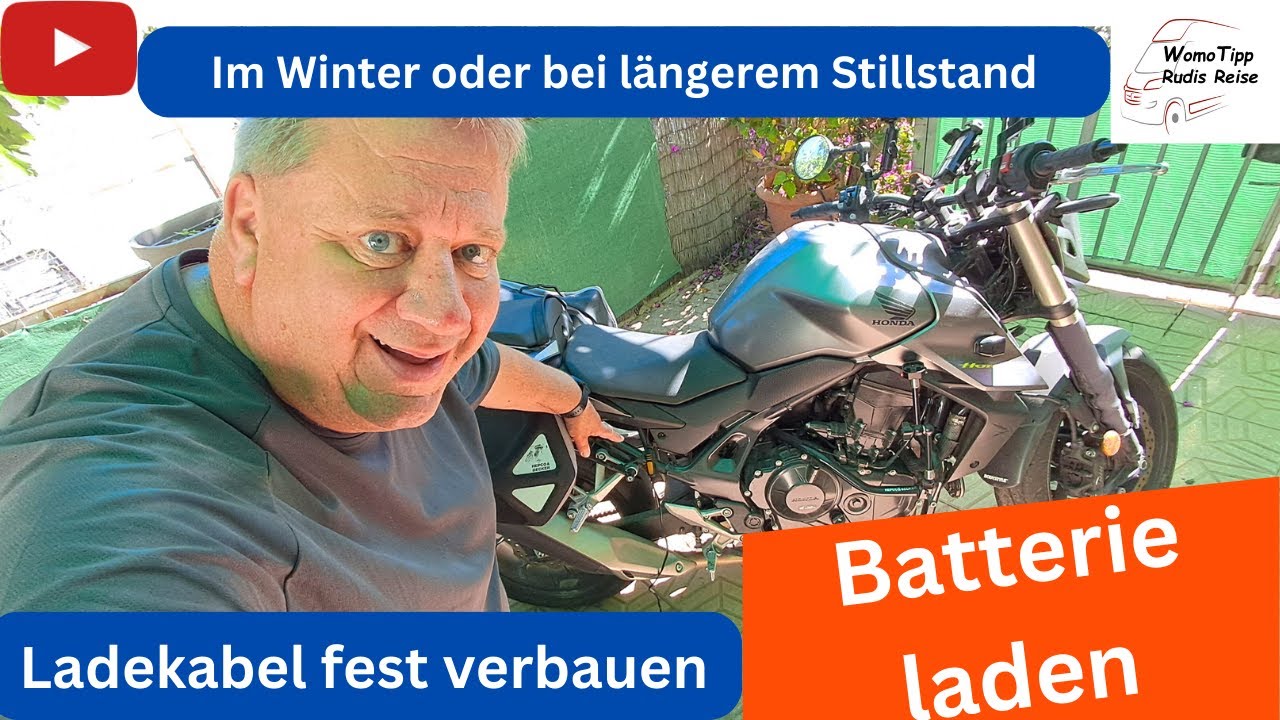 Ladekabel an Batterie anschließen, Honda Hornet - Einfachere Wartung der Batterie im Winter