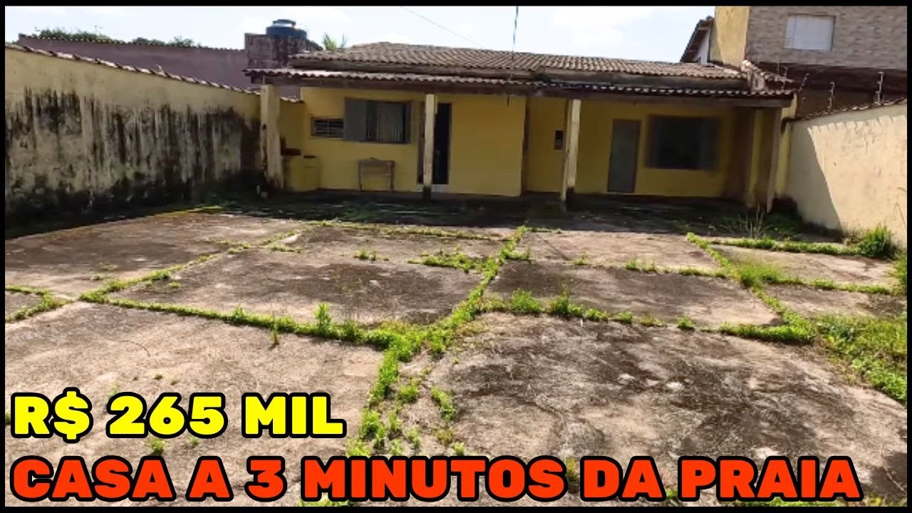 REF 596 |Casa a 5 minutos da praia com espaço para piscina por R$ 265 MIL em Itanhaém Litoral Sul