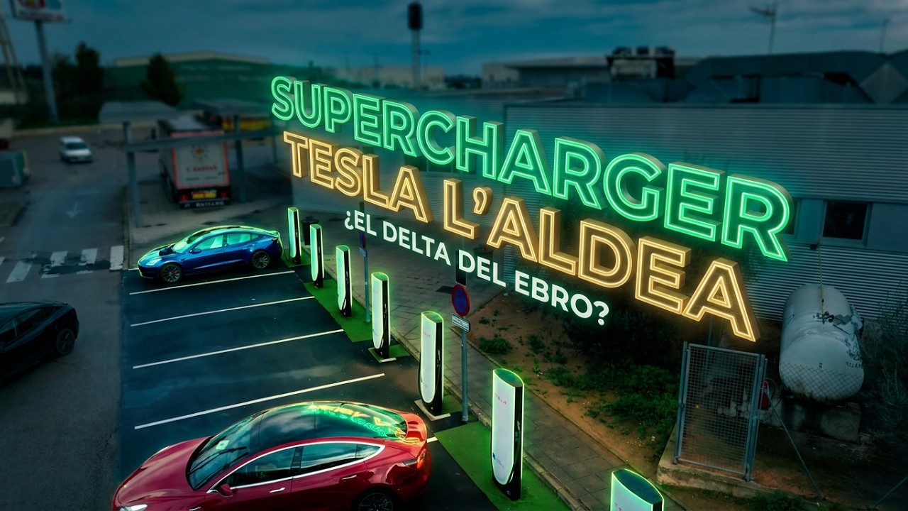 Vista aérea Supercharger L'Aldea, Nacional 235 - Restaurant Exit L'Aldea - 4K HDR