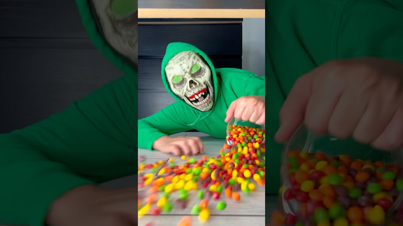 Monster eats scary candy 😱 