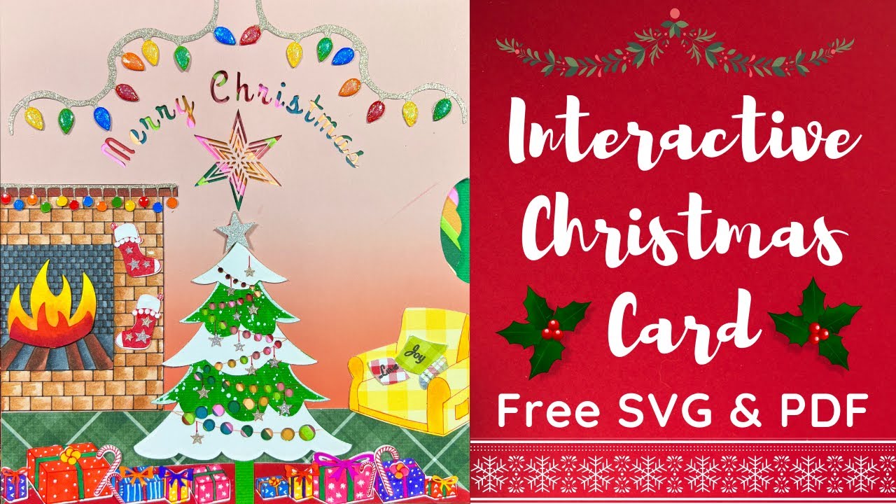 DIY Christmas Card with Cricut || Free SVG & PDF templates || Reveal Wheel Card