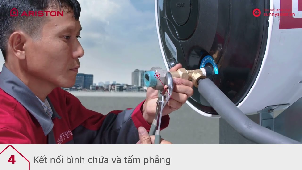 Huong dan lap dat may nuoc nong nang luong mat troi Ariston