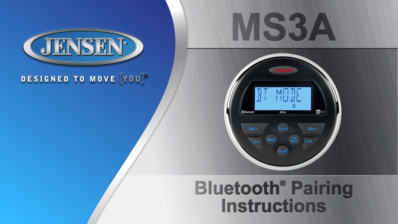 JENSEN® Marine | MS3A Bluetooth Pairing Instructions