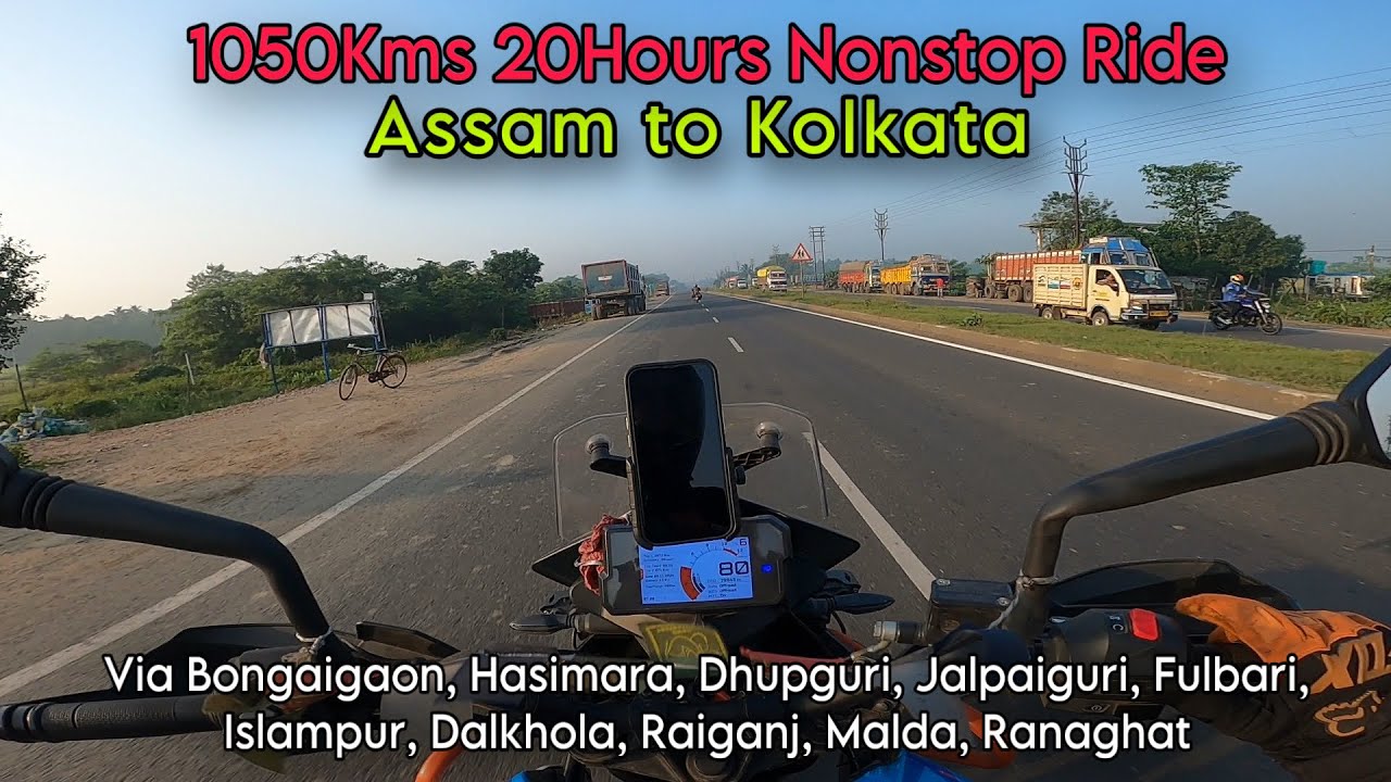 Nonstop 1050 kms & 20hours Ride || Assam To Kolkata by bike || RIDER SUBHAJIT