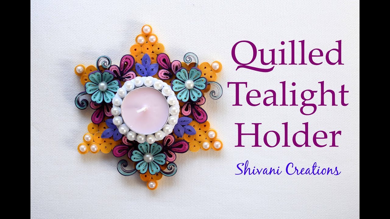 Quilled Tealight Holder/ How to Make Quilling Diya Stand for Diwali