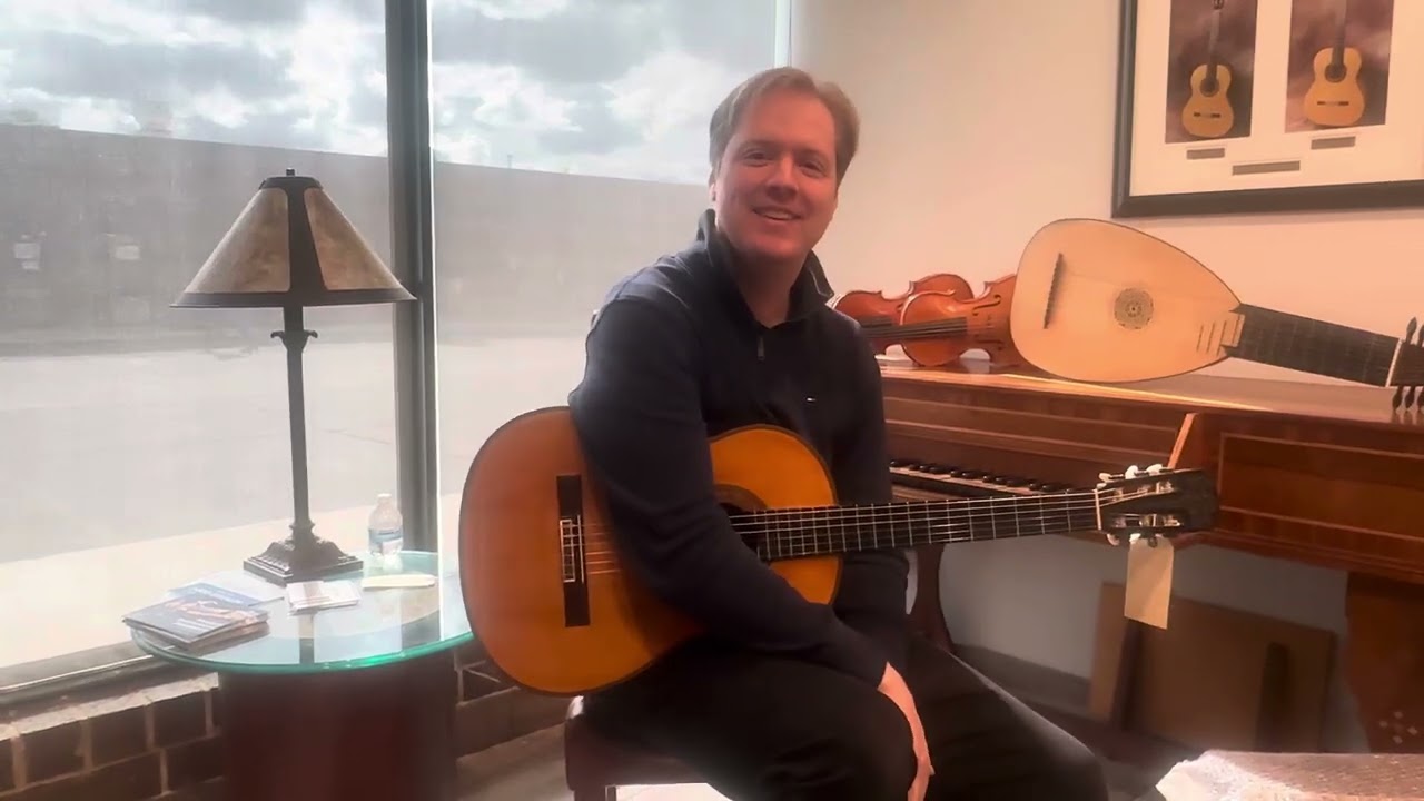 Jeff trying many guitars at M e Bruné”s  place
