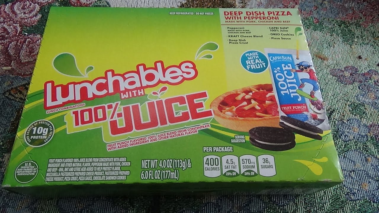 ASMR Eating Lunchables Deep Dish Pizza With Pepperoni ,Oreo Cookies & Capri Sun Juice