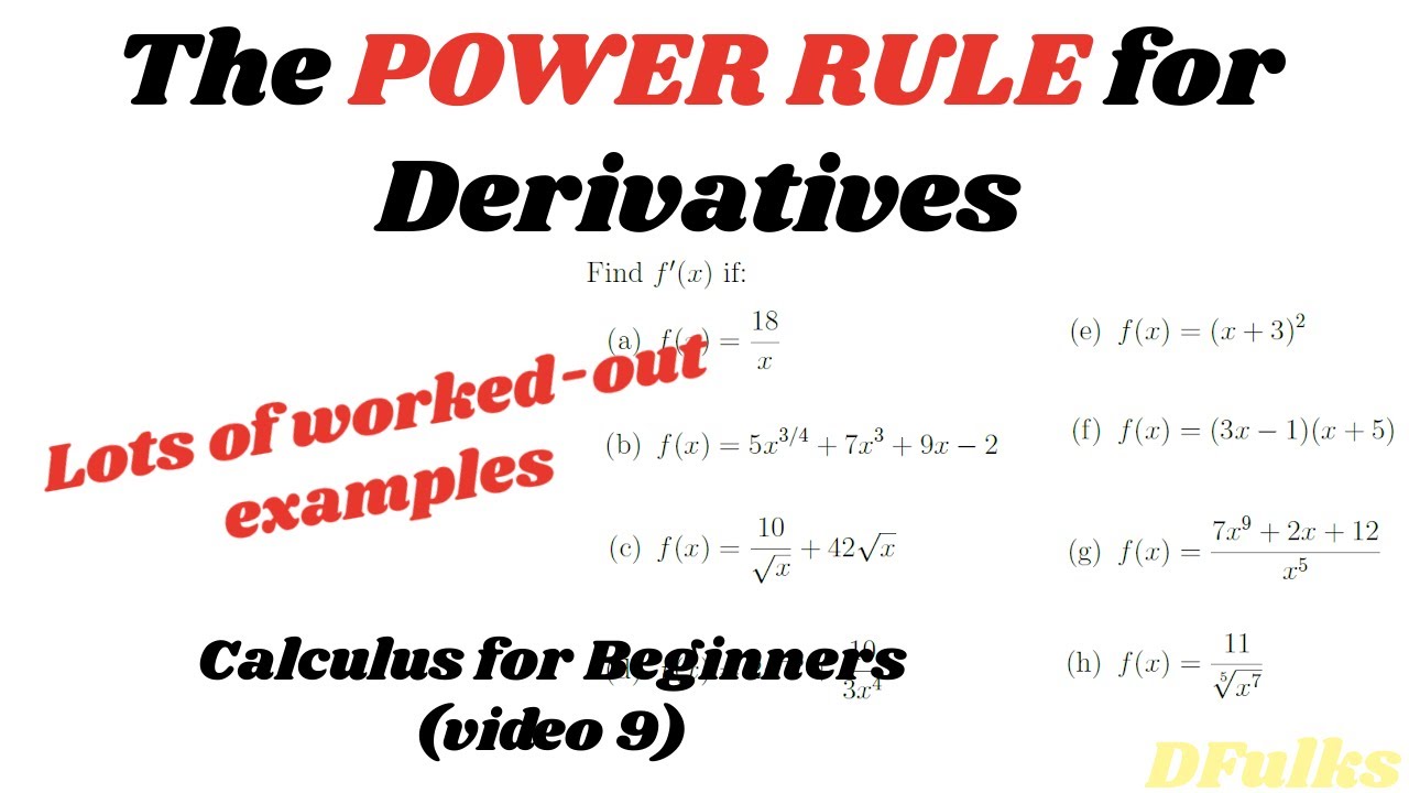 Derivatives: The Power Rule and Simplifying