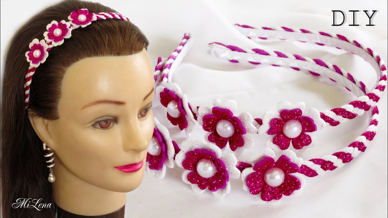 ПРАЗДНИЧНЫЙ ОБОДОК ИЗ ГЛИТТЕРНОГО ФОАМИРАНА, МК / DIY Christmas Glitter Headband