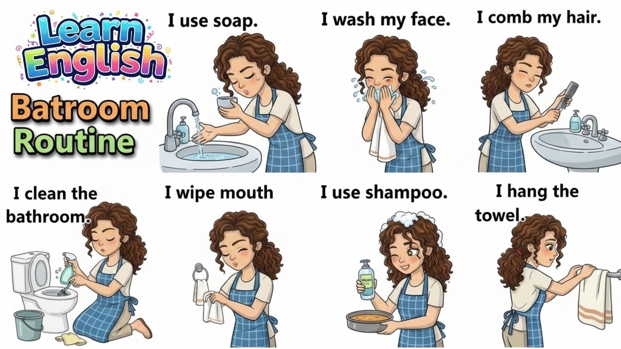 Speak English Every Day 🗣️🇺🇸 | 30 Daily Bathroom Sentences You Must Know 🚿✨