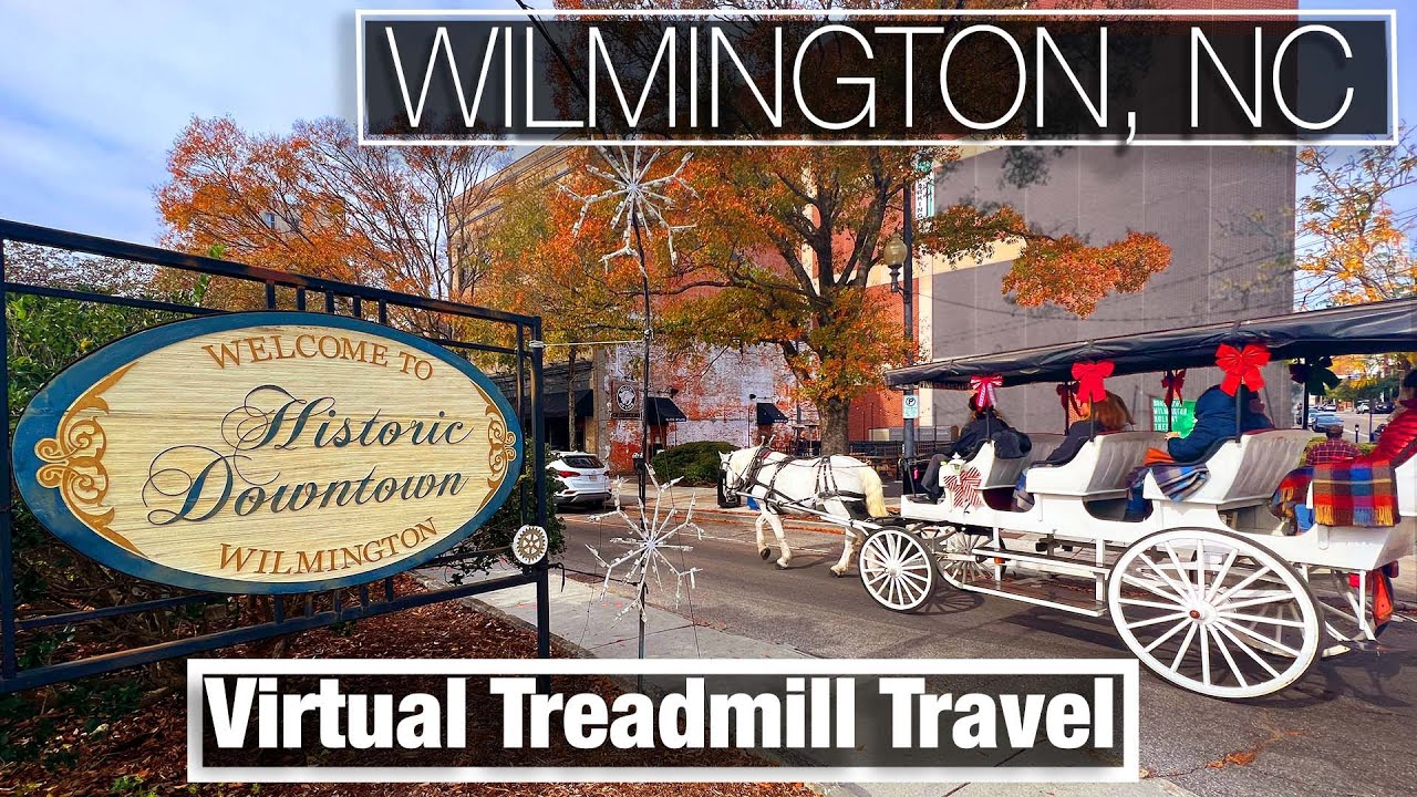 Wilmington North Carolina Downtown Virtual Walks for Treadmill - Walking Scenery - City Walks - 4K