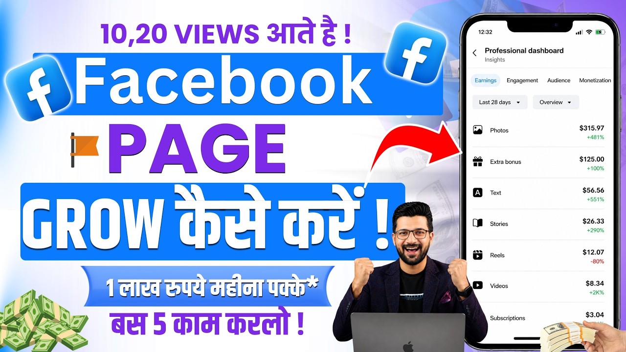 10-20 View आता है Facebook Page GROW कैसे करे ! Facebook Page Grow Kaise Kare | Grow on Facebook